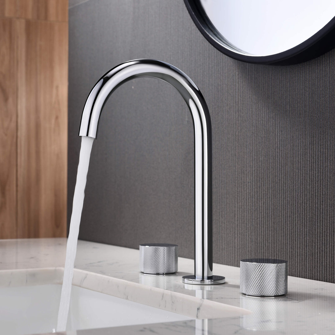 Circular X Widespread Bathroom Faucet 3 Hole, 2-handle Bathroom Sink Faucet with Drain Assembly